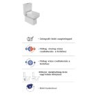 Noura perem nélküli mély öblítésű szögletes monoblokkos WC alsó/hátsó kifolyású, tartállyal, tetővel