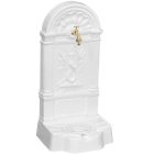 FIRENZE kerti alumínium öntvény álló falikút fehér, tömlővéges réz kerti csappal