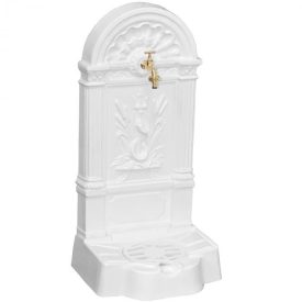   FIRENZE kerti alumínium öntvény álló falikút fehér, tömlővéges réz kerti csappal