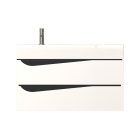 Piramida EURIDIKA fali fürdőszobabútor - műmárvány mosdóval -2 fiókos - ALPINFEHÉR-FEKETE - 90 x 41 x 56 cm