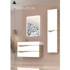 Piramida EURIDIKA fali fürdőszobabútor - műmárvány mosdóval -2 fiókos - ALPINFEHÉR-TÖLGY - 90 x 41 x 56 cm