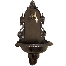   VERONA kerti alumínium öntvény falikút kalapácslakk bronz, tömlővéges réz kerti csappal