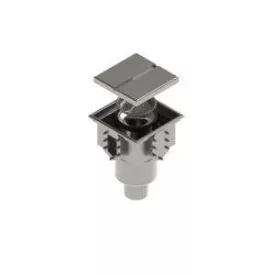   INOX szifon rozsdamentes 300x300 folyóka moduláris réses típus, függőleges kimenet DN110 fedlap réses típus M125 (992194-9)