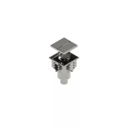 INOX szifon rozsdamentes 300x300 folyóka moduláris réses típus, függőleges kimenet DN110 fedlap réses típus M125 (992194-9)