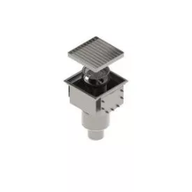   INOX szifon rozsdamentes 300x300 folyóka moduláris LN150, függőleges kimenet DN110 rács típus réses M125 (992994-4)