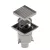 STAINLESS inox padlóösszefolyó – 200×200 mm, rács, függőleges kimenet DN110