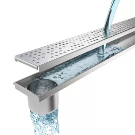   STAINLESS inox zuhany/erkély vízelvezető – LN110, lejtős H25 mm