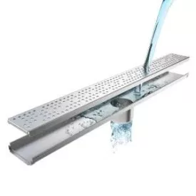   STAINLESS inox zuhany/erkély vízelvezető – LN110, lejtős H22 mm