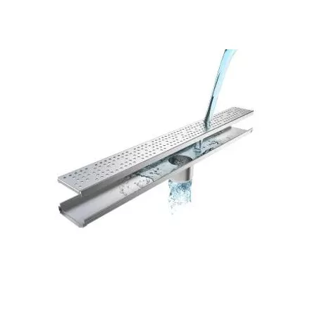 STAINLESS inox zuhany/erkély vízelvezető – LN110, lejtős H22 mm