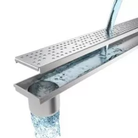   STAINLESS inox zuhany/erkély vízelvezető – LN110, lejtős H25 mm