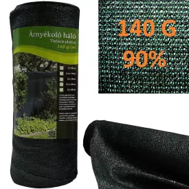   Árnyékoló háló kerítésre, 1,5x10 m, zöld, 90%-os takarás, 140 g/m² (Panitalia)