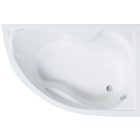 Favorit Siesta 150 x 100 cm, jobbos aszimmetrikus íves akril sarokkád csúszásmentes belsővel, előlappal, állvánnyal