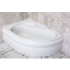 Favorit Siesta 150 x 100 cm, jobbos aszimmetrikus íves akril sarokkád csúszásmentes belsővel, előlappal, állvánnyal