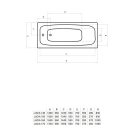 Favorit Lucia 140/150/160/170 cm hosszú egyenes akril kád