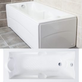   Favorit Linea 160/170 cm hosszú egyenes akril kád, csúszásmentes kádbelsővel