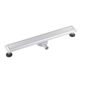   Aquasan Premium zuhanyfolyóka 600 mm fehér edzett üveg fedlappal, rozsdamentes alappal