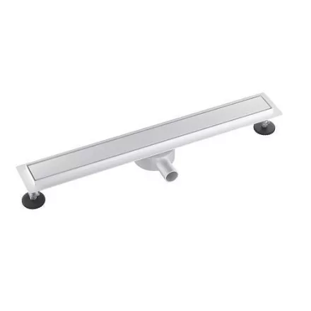 Aquasan Premium zuhanyfolyóka 600 mm fehér edzett üveg fedlappal, rozsdamentes alappal