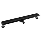 Aquasan Premium zuhanyfolyóka 600 mm fekete edzett üveg fedlappal, rozsdamentes alappal