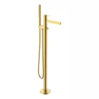 Arezzo Design Elegant szabadon álló kádtöltő csaptelep zuhanyszettel, szálcsiszolt arany