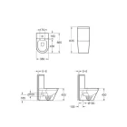 AREZZO design INDIANA kombi WC Rimless alsó/hátsó kifolyású, mély öblítésű