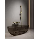 Arezzo Design Elegant termosztátos kádtöltő csaptelep zuhanyszettel, szálcsiszolt arany