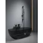 Arezzo Design Elegant termosztátos kádtöltő csaptelep zuhanyszettel, metál szürke