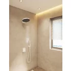 Arezzo Design Elegant matt fehér falsík alatti zuhanyrendszer, zuhanyszettel, esőztetővel, falon belüli egységgel
