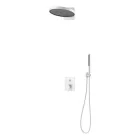 Arezzo Design Elegant matt fehér falsík alatti zuhanyrendszer, zuhanyszettel, esőztetővel, falon belüli egységgel