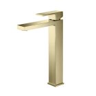 Arezzo Design Cubefield szálcsiszolt arany álló egykaros kerámiabetétes magasított mosdó csaptelep