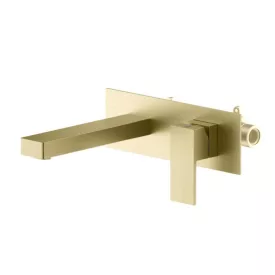   Arezzo Design Cubefield fali mosdó csaptelep, szálcsiszolt arany