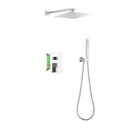   Arezzo Design Cubefield króm egykaros kerámiabetétes falsík alatti zuhanyrendszer zuhanyszettel, esőztetővel