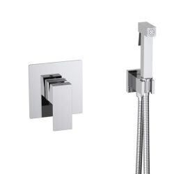   AREZZO design CUBEFIELD falsík alatti hideg-meleg vizes egykaros kerámiabetétes bidé csaptelep kézizuhannyal, króm