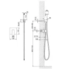 AREZZO design CUBEFIELD falsík alatti hideg-meleg vizes egykaros kerámiabetétes bidé csaptelep kézizuhannyal, szálcsiszolt arany