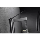 Arezzo Design Elegant metál szürke álló egykaros kerámiabetétes mosdó csaptelep