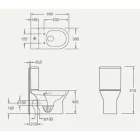 AREZZO design VERMONT peremnélküli monoblokkos wc csésze alsó/hátsó kifolyású, mély öblítésű