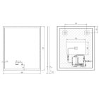 AREZZO design szögletes páramentes tükör LED világítással, órával és hőmérővel, 60x70 cm