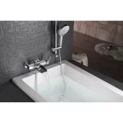   Arezzo Design Wakefield Cascade króm fali egykaros kerámiabetétes vízeséses kádtöltő csaptelep
