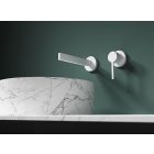 Arezzo Design Elegant matt fehér fali egykaros kerámiabetétes mosdó csaptelep