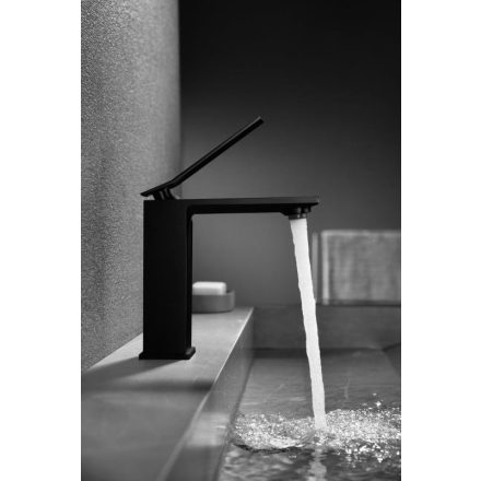Arezzo Design Rockfield fekete álló egykaros kerámiabetétes mosdó csaptelep