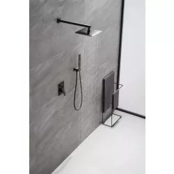   Arezzo Design Rockfield fekete falsík alatti egykaros kerámiabetétes zuhany csaptelep esőztetővel