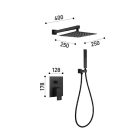 Arezzo Design Rockfield fekete falsík alatti egykaros kerámiabetétes zuhany csaptelep esőztetővel