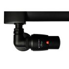 AREZZO design CORNERPEX radiátor szelep matt fekete, jobbos szelep központi fűtésről való működtetéssel