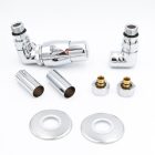 AREZZO design CORNERPEX radiátor szelep fényes króm, balos szelep központi fűtésről való működtetéssel