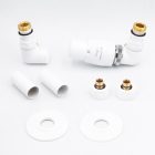 AREZZO design CORNERPEX radiátor szelep fényes fehér, jobbos szelep központi fűtésről való működtetéssel