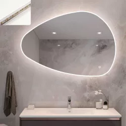   AREZZO design aszimmetrikus páramentes tükör LED világítással 55x80 cm