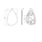 AREZZO design aszimmetrikus páramentes tükör LED világítással 55x80 cm