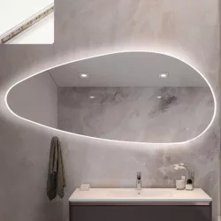   AREZZO design aszimmetrikus páramentes tükör LED világítással 120x80 cm