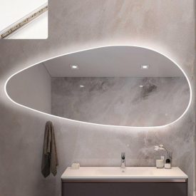   AREZZO design aszimmetrikus páramentes tükör LED világítással 120x80 cm
