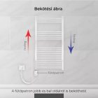 AREZZO design 300 W-os fűtőpatron törölközőszárító radiátorhoz termosztátos hőfokszabályozóval- fehér