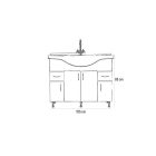 Bianca Plus 105 alsó szekrény mosdóval, magasfényű fehér színben